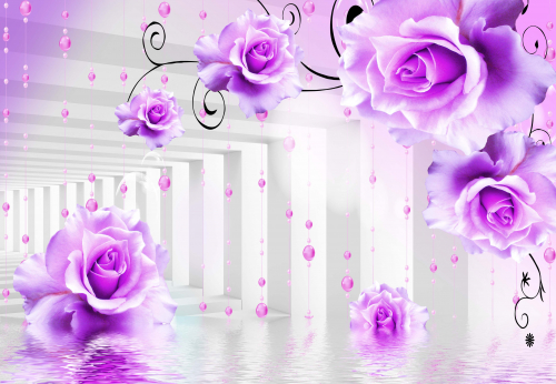 Каталог Фотообои фиолетовые розы:  | Wall-Style