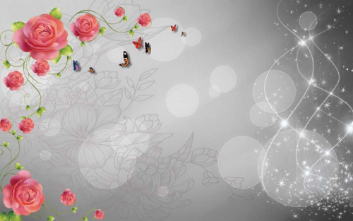 Каталог Фотообои 3д абстракция с розами:  | Wall-Style