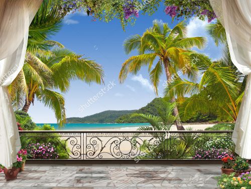 Каталог Фотообои терраса на пляже:  | Wall-Style