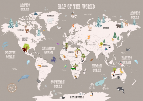 Каталог Фотообои мировая карта:  | Wall-Style