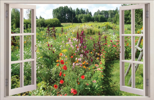 Каталог Фотообои вид из окна в сад:  | Wall-Style