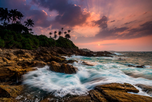 Каталог Картина морские волны у бухты: Море | Wall-Style