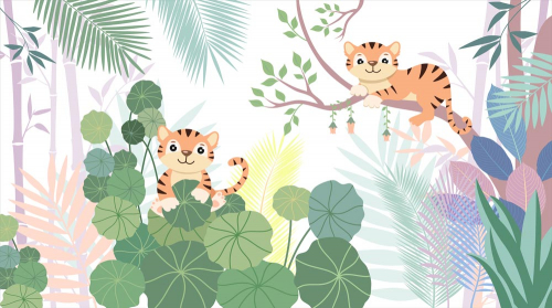 Каталог Фотообои тигры в джунглях:  | Wall-Style