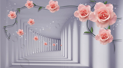 Каталог Фотообои тоннель с цветами:  | Wall-Style