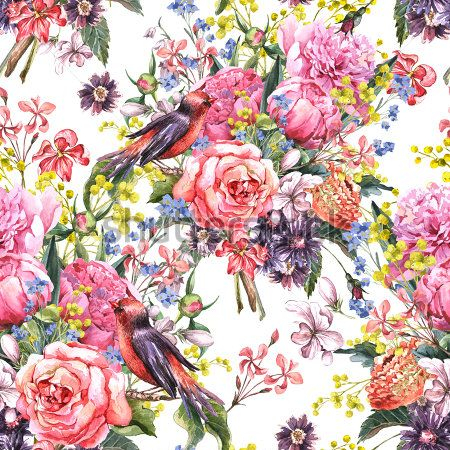 Каталог Картина цветы: Бесшовные | Wall-Style