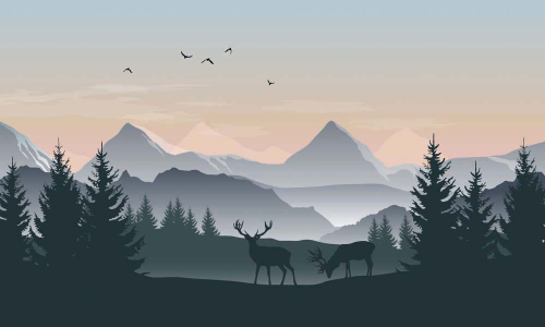 Каталог Картина лоси в тумане: Природа | Wall-Style