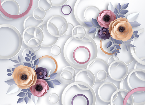 Каталог Картина цветы и кольца: 3Д | Wall-Style