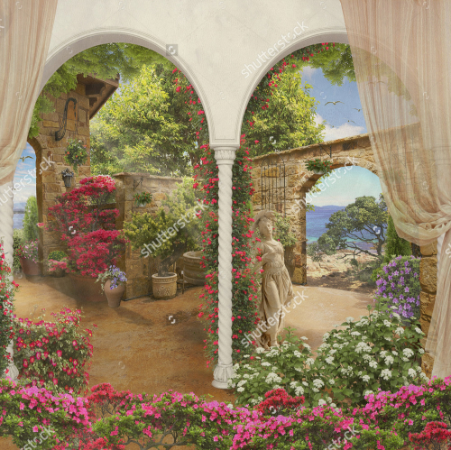 Каталог Картина старый сад: Современная фреска | Wall-Style