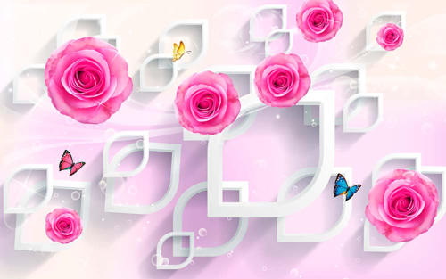 Каталог Фотообои цветы с абстракцией:  | Wall-Style