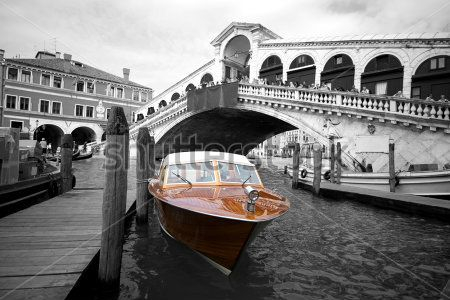 Каталог Картина лодка под мостом: Архитектура | Wall-Style