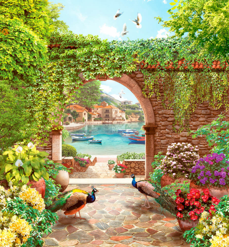 Каталог Фотообои арка с видом на город :  | Wall-Style