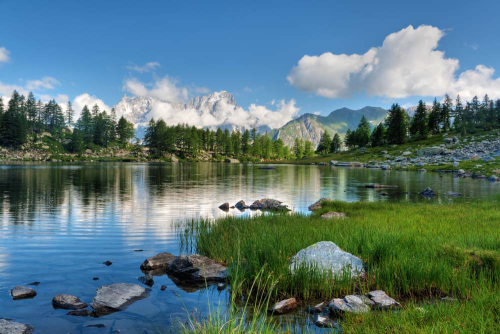 Каталог Картина горы с озером: Природа | Wall-Style