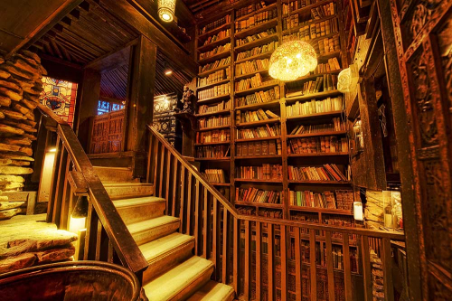Каталог Фотообои библиотека с лестницей:  | Wall-Style