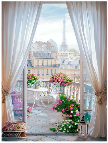 Каталог Фотообои окно в париж:  | Wall-Style
