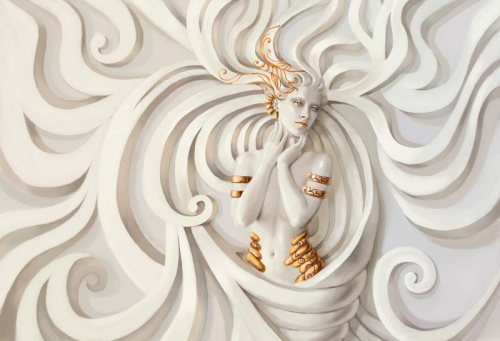 Каталог Картина барельеф девушка в золотых браслетах: 3Д | Wall-Style