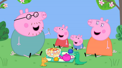 Каталог Картина семья свинок на пикнике: Мультфильмы | Wall-Style