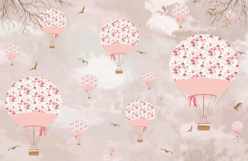 Каталог Картина воздушные шары и птицы: Детские | Wall-Style