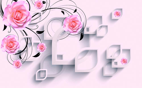 Каталог Фотообои розы цветные на белом фоне:  | Wall-Style