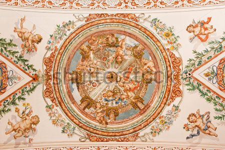 Каталог Фотообои фреска на потолке, ангелы:  | Wall-Style