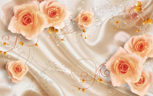 Каталог Картина розы на ткани : 3Д | Wall-Style