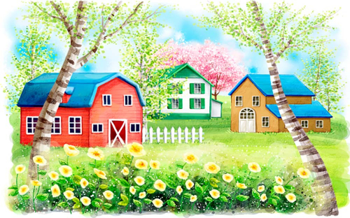 Каталог Картина домики на ферме: Детские | Wall-Style