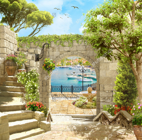Каталог Картина старый город: Современная фреска | Wall-Style