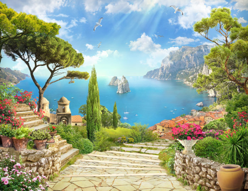 Каталог Картина вид на море: Современная фреска | Wall-Style