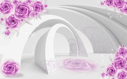 Каталог Картина розы с аркой: 3Д | Wall-Style
