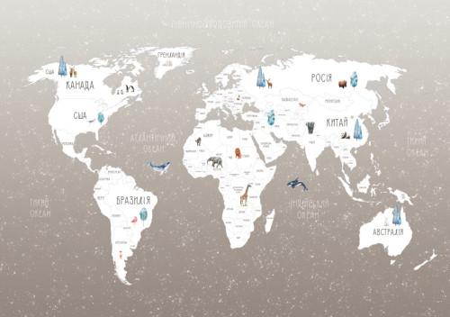 Каталог Фотообои красивая карта мира:  | Wall-Style