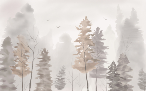 Каталог Картина акварельный лес: Природа | Wall-Style