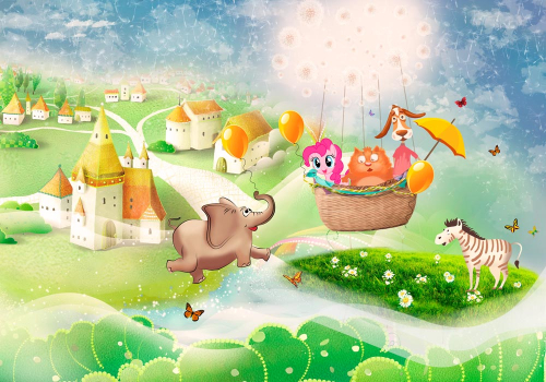 Каталог Фотообои домики на заднем фоне:  | Wall-Style