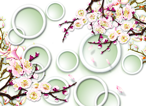 Каталог Фотообои 3д цветы и кольца:  | Wall-Style