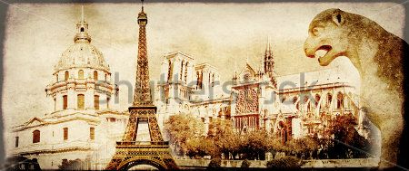 Каталог Картина винтажный город: Современная фреска | Wall-Style