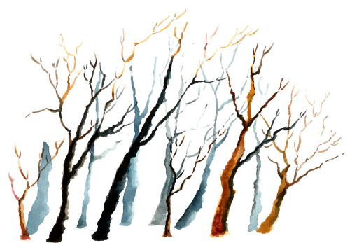 Каталог Картина акварельные деревья: Арт | Wall-Style