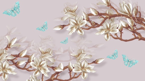 Каталог Картина 3д цветы и бабочки: 3Д | Wall-Style