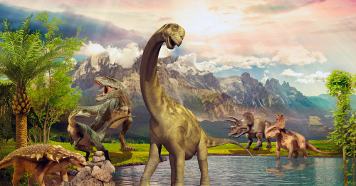 Каталог Фотообои динозавры в оазисе:  | Wall-Style