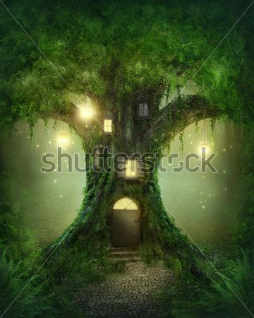 Каталог Фотообои дерево домик:  | Wall-Style