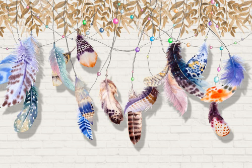 Каталог Фотообои разноцветные перья:  | Wall-Style