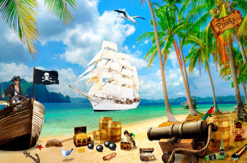 Каталог Фотообои пиратский флаг:  | Wall-Style