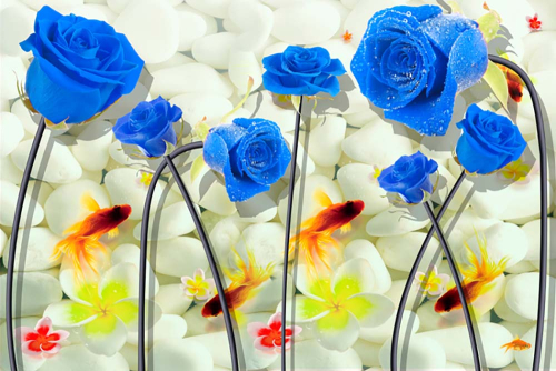 Каталог Фотообои синие розы:  | Wall-Style