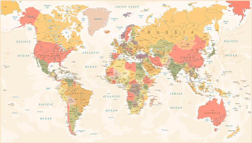 Каталог Фотообои карта мира на англ.яз:  | Wall-Style