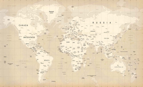 Каталог Фотообои бежевая карта мира:  | Wall-Style