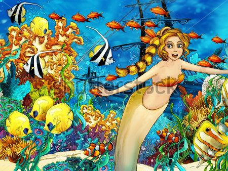 Каталог Картина русалочка и рыбки: Детские | Wall-Style