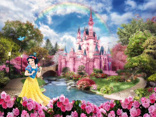 Каталог Картина белоснежка на фоне замка: Детские | Wall-Style