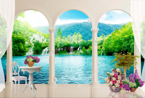 Каталог Фотообои арки с видом на водопад:  | Wall-Style