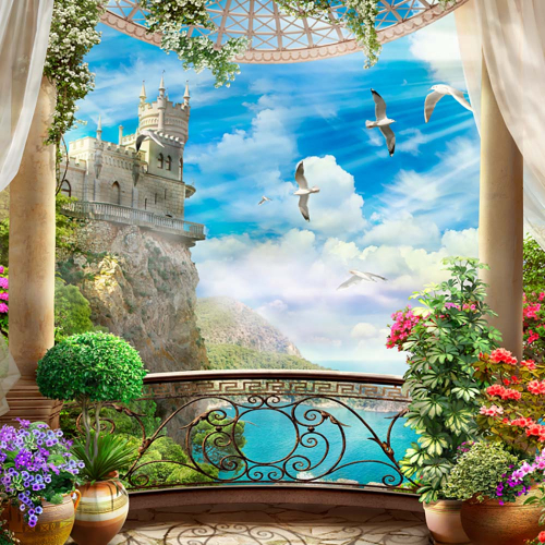 Каталог Фотообои окно на ласточкино гнездо:  | Wall-Style