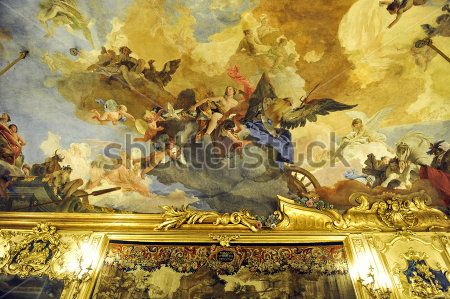 Каталог Картина ангелы над золотой стеной: Фреска | Wall-Style