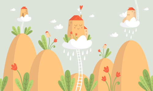 Каталог Картина домики на горах: Детские | Wall-Style