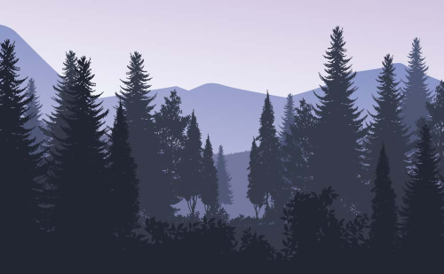 Каталог Картина ночной лес: Природа | Wall-Style