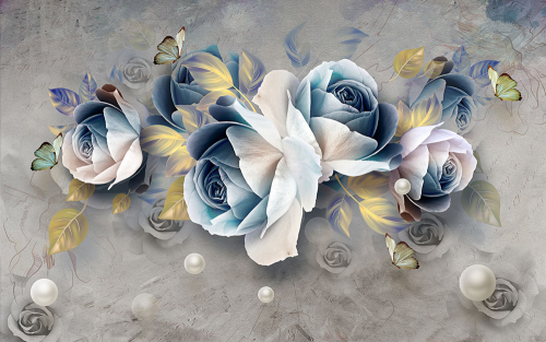 Каталог Картина розы и жемчуг: 3Д | Wall-Style